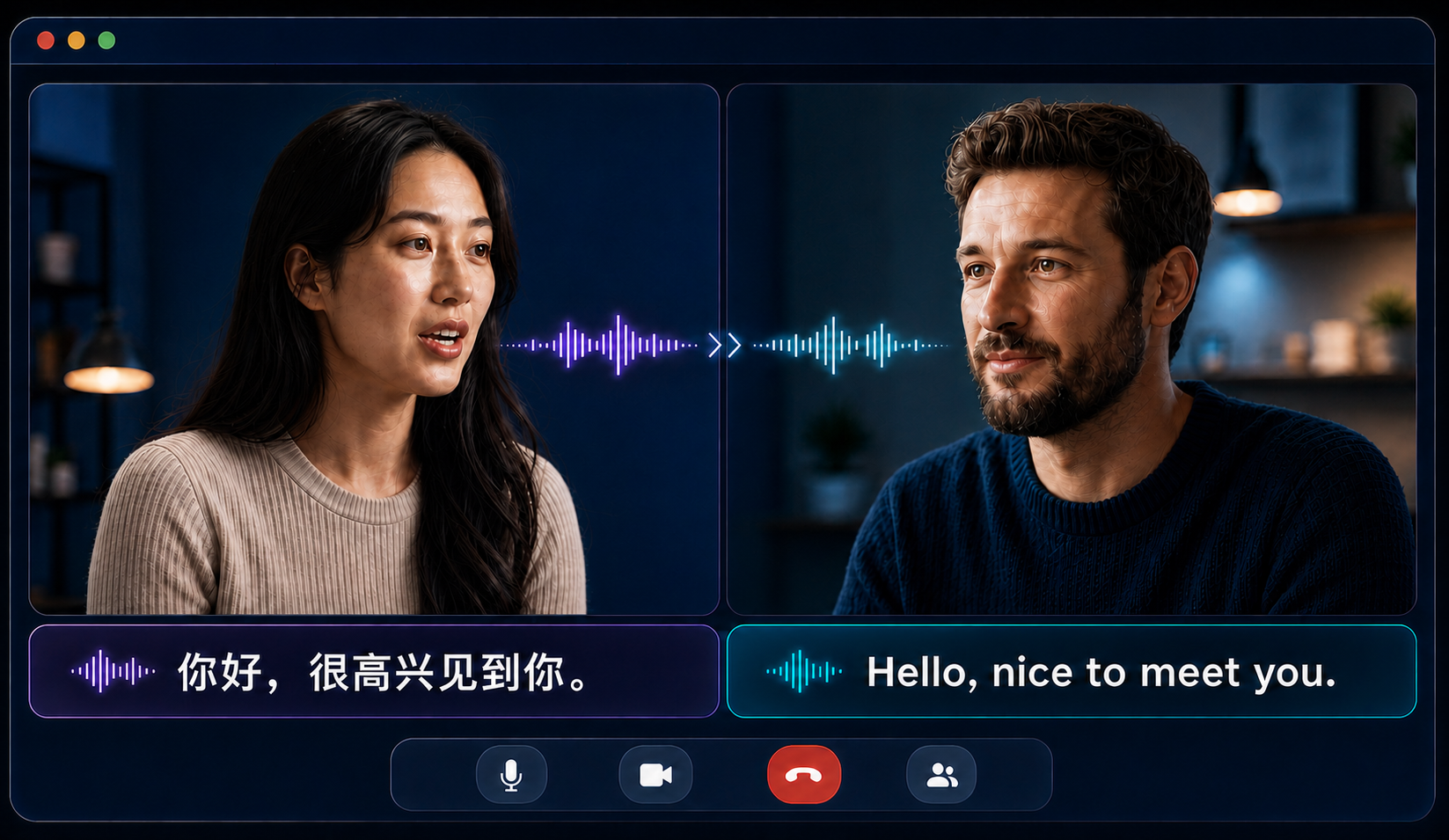 Meetel video calling with live translation